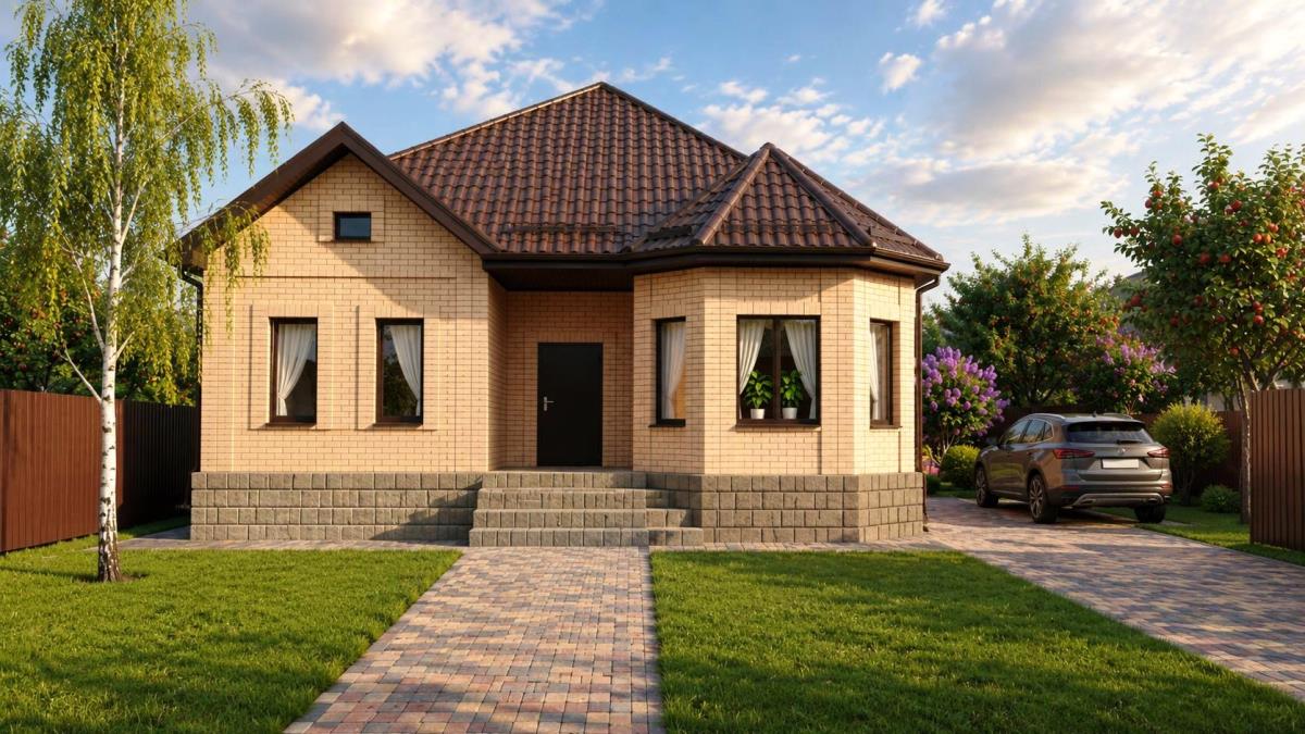 Построить дом под ключ — готовый кирпичный коттедж с участком