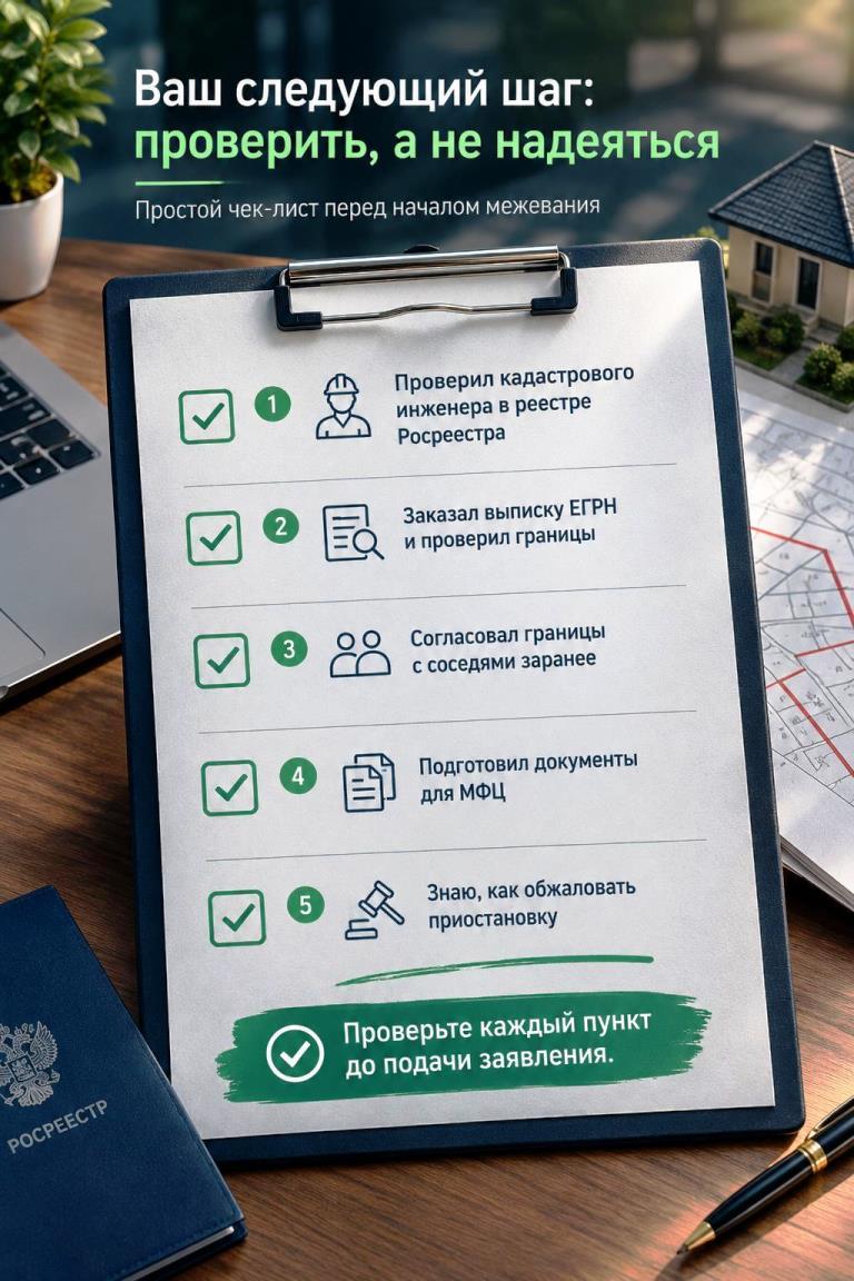 Чек-лист для самопроверки перед межеванием: пять шагов, которые защитят от приостановки